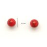 Silver earrings with coral red spheres