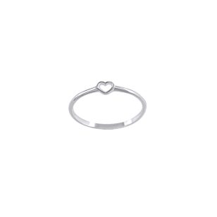 Minimalist thin silver heart ring