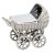 Baby gift: Silver pram with engravable surface