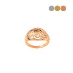Snail pattern hammered style rose gold ring