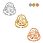 Statement yellow gold ring with vine pattern