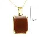 Gold pendant with carnelian vintage handmade jewelry