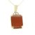 Gold pendant with carnelian and zirconia, vintage handmade jewelry