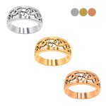 White gold ring with vine pattern