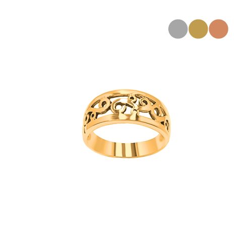 Yellow gold ring with vine pattern