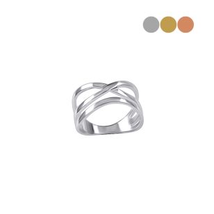 Minimalist white gold X ring