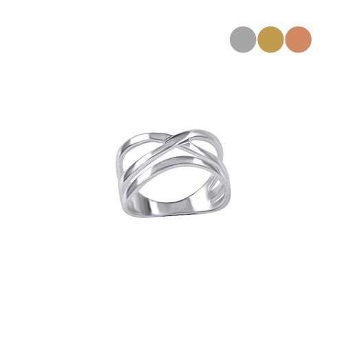 Minimalist white gold X ring