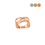 Minimalist rose gold X ring