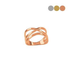 Minimalist rose gold X ring