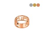 Rose gold ring with rectangles