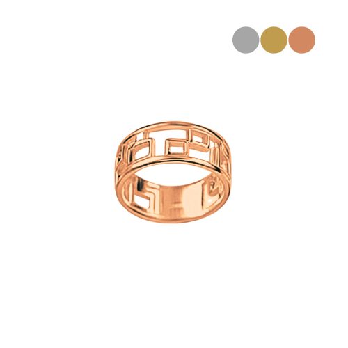 Rose gold ring with rectangles