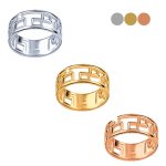 Rose gold ring with rectangles