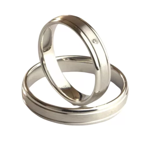 A40418-F Copenhagen white gold wedding band