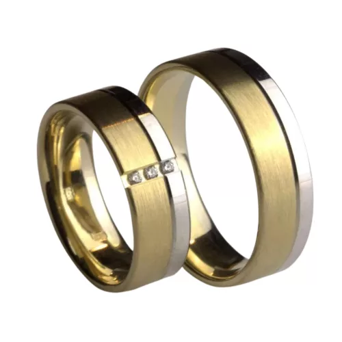 A60605-SF Firenze yellow and white gold wedding band