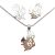Airy squirrel pendant and earrings silver jewelry set