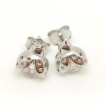 Silver ladybug earrings for children
