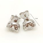 Silver ladybug earrings for children