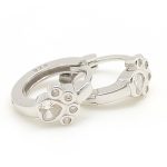Small paw print silver hoop earrings