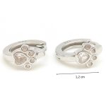Small paw print silver hoop earrings