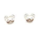 Silver bear earrings for children