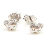 Silver bear earrings for children