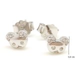 Silver bear earrings for children
