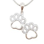 Silver pendant with sparkling paws