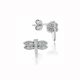 Silver dragonfly earrings with zirconia