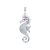 Silver pendant with seahorse and zirconia stones