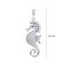 Silver pendant with seahorse and zirconia stones