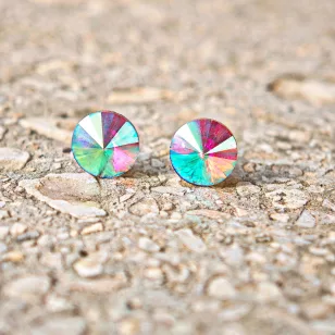 Hypoallergenic silicone earrings with AB zirconia stone