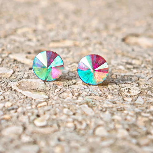 Hypoallergenic silicone earrings with AB zirconia stone