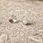 Hypoallergenic silicone earrings with white zirconia stone