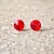 Hypoallergenic silicone earrings with red zirconia stone