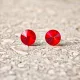 Hypoallergenic silicone earrings with red zirconia stone