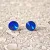 Hypoallergenic silicone earrings with dark blue zirconia stone