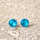 Hypoallergenic silicone earrings with turquoise zirconia stone