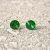 Hypoallergenic silicone earrings with green zirconia stone