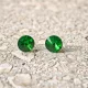 Hypoallergenic silicone earrings with green zirconia stone