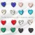 Hypoallergenic Silicone heart stud earrings with colorful zirconia stones