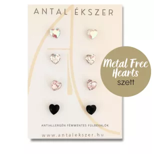Antiallergén Hearts fülbevaló szett