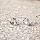 Hypoallergenic silicone heart stud earrings with white zirconia stones