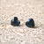 Hypoallergenic silicone heart earrings with black zirconia stone