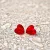 Hypoallergenic Silicone heart earrings with red zirconia stone