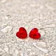 Hypoallergenic Silicone heart earrings with red zirconia stone