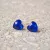 Hypoallergenic Silicone heart stud earrings with dark blue zirconia stones
