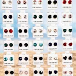 Hypoallergenic Silicone heart stud earrings with dark blue zirconia stones