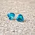 Hypoallergenic Silicone heart earrings with turquoise zirconia stones