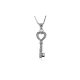 Silver heart key pendant with zirconia 