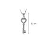 Silver heart key pendant with zirconia 